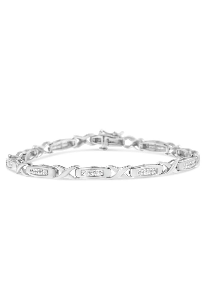 1 Cttw Invisible-Set Princess Diamond Tennis Bracelet